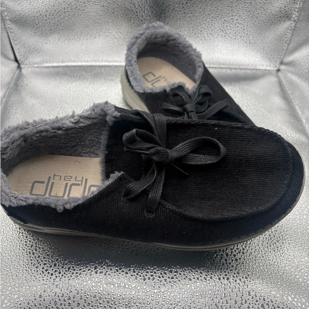 Hey Dude Wendy Womens Slip On Shoes Corduroy Black Size 8 Sherpa Lined Casual - Picture 7 of 7